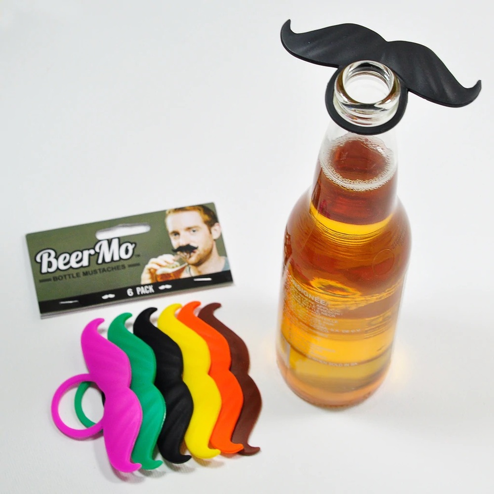 Beer-Mo Mustache Mix Color pack of 6